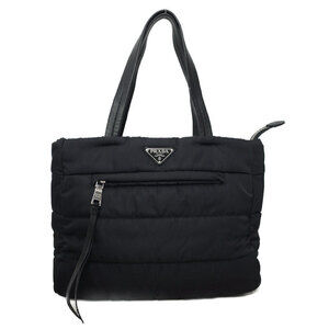 Prada Tessuto Bomber Tote Bag versatile shoulder bag black quilted